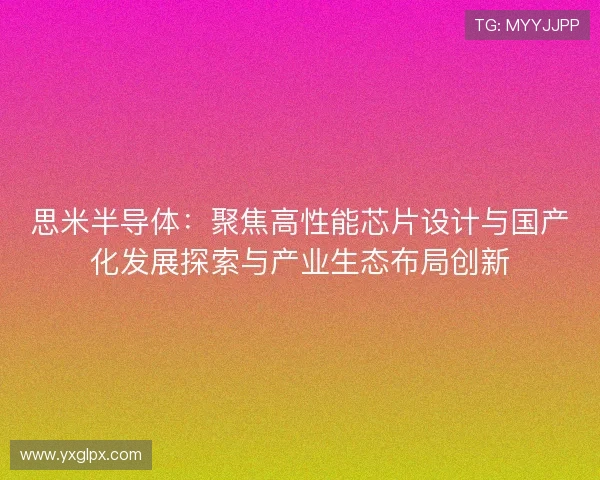 思米半导体：聚焦高性能芯片设计与国产化发展探索与产业生态布局创新